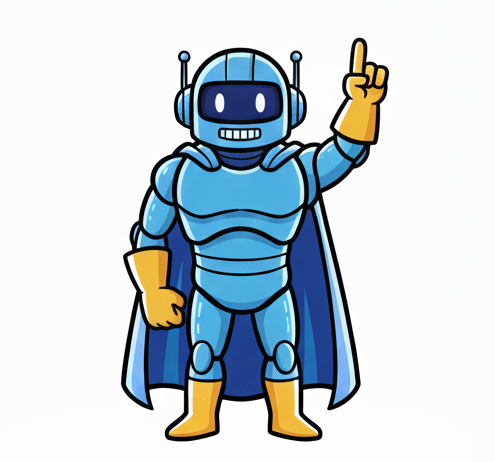 AI robot pointing up